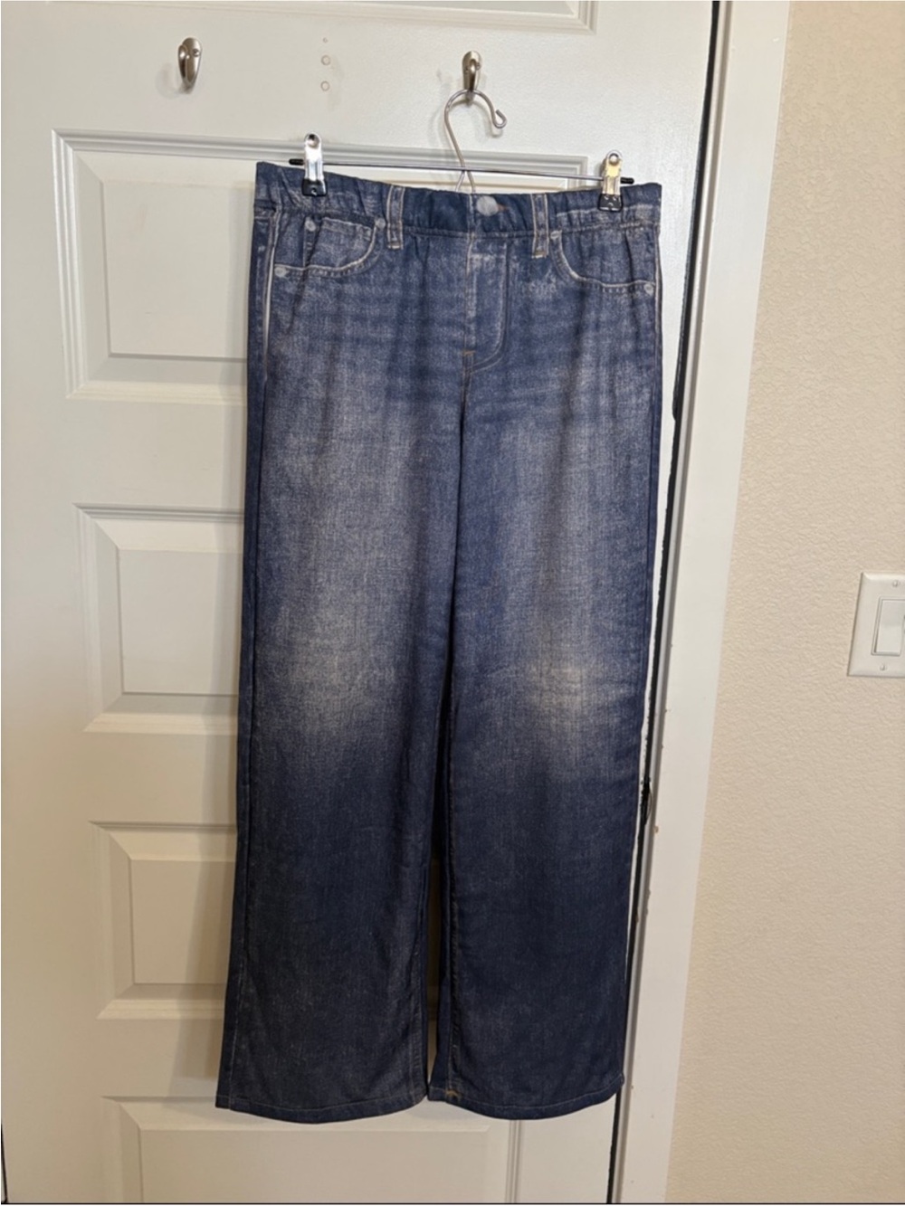NWT Mila Rosabella Pull-On Jeans-Effect Pants in Faded Blue - Picture 3 of 5